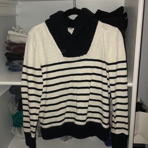 Navy and cream striped J.Crew sweater